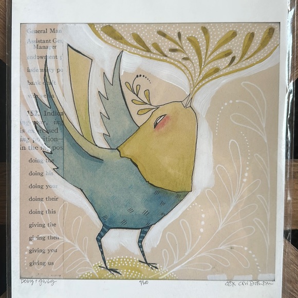 Cori Dantini Limited Edition print Bird Esteemed  whimsical Inspirational - Picture 2 of 6